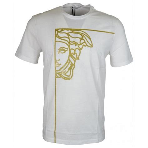 Versace Jeans Couture V600683r Printed Whitegold T Shirt Clothing