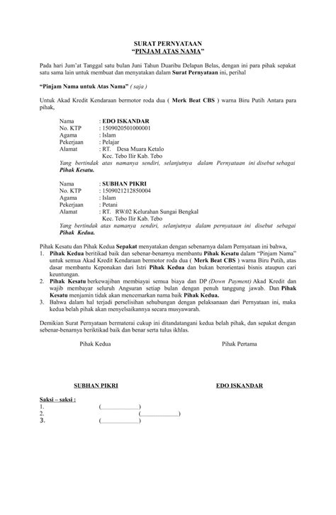 Tujuan & manfaat dari surat pernyataan adalah sebagai penjamin kepastian hokum. Referensi contoh surat pernyataan bermaterai word | Lucn ...