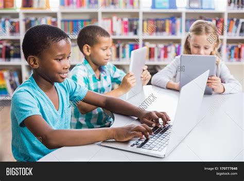 Kids Using Laptop Image And Photo Free Trial Bigstock