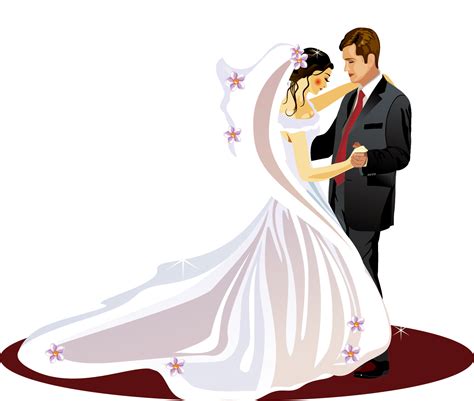 Wedding Invitation Bridegroom Clip Art Bride And Groom Vector Png