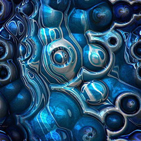 Macro 3d Blue Reflections Perkins Designs