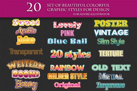 200 Graphic Styles For Adobe Illustrator Behance