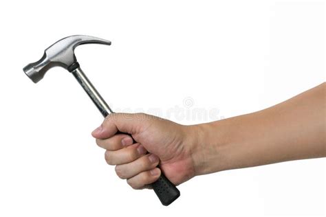 Man Hand Holding Adjustable Hammer Stock Photo Image Of Technician