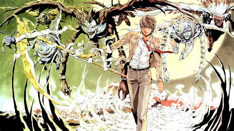 Death Note Ryuk Yagami Light 1366x768 Wallpaper Anime