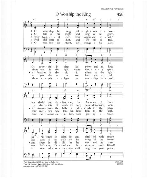 Psalter Hymnal Gray 428 O Worship The King All Glorious Above