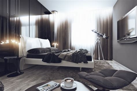 Rail lighting idea for the modern bedroom. 40 stylish bachelor bedroom ideas and decoration tips