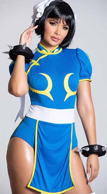 Dhl T Halloween Costume Street Fighter Chun Li Chunli Blue Dress