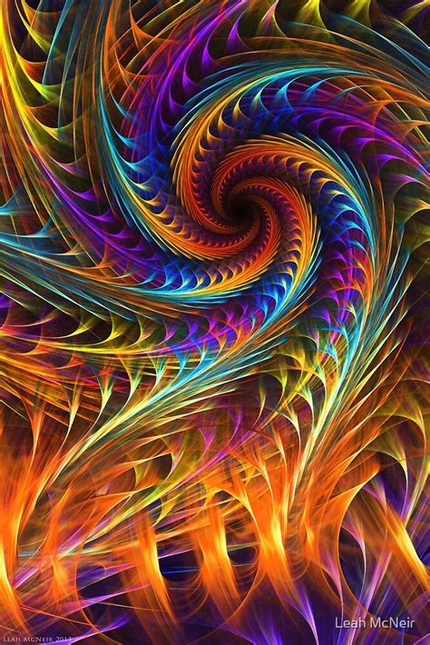 Pinwheel Dreams Abstract Spiral Fractal Art By Leah Mcneir