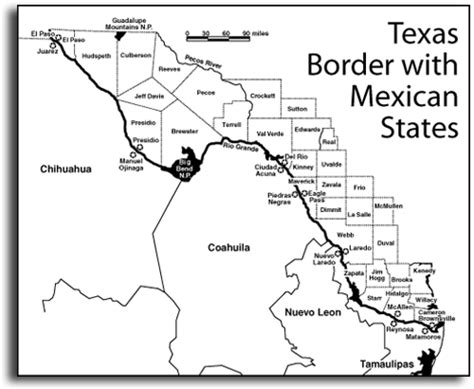 Map Of Texas Mexico Border Towns Map Of Us Topographic