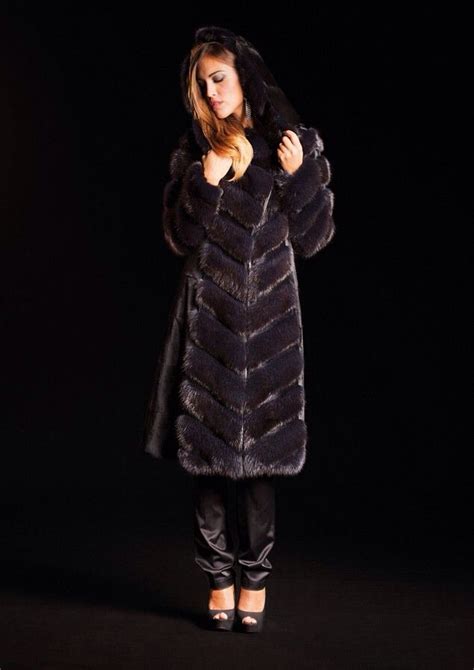 dyed russian sable and ranch mink fur hooded coat fur fashion fur hood coat fashion
