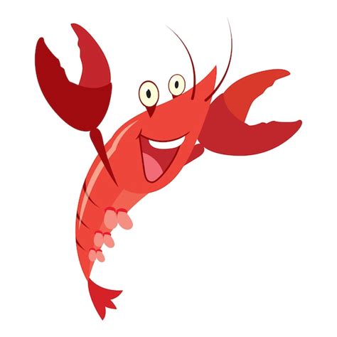 Premium Vector Cartoon Red Lobster Isolated