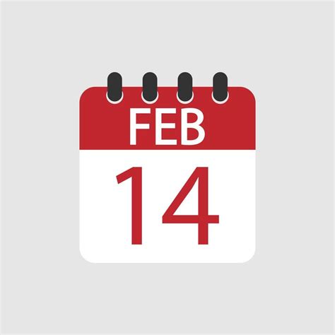 Calendar 14 February Valentines Day Holiday Flat Design 5367902