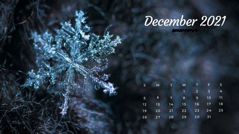 December 2021 Calendar Snowflake Blur Background Hd December Wallpapers