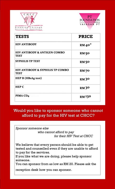 1• routine blood test cost 2• blood test cost in india 3• blood test price the rate for various blood tests are as follows. Anonymous & Confidential HIV Screening | PTF Malaysia