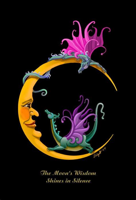 Moon Dragons 11x14 Print Limited Edition Hand Sign Etsy Cute