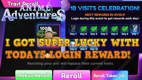 I Got Super Lucky With Login Reward 🏴‍☠️upd 13 Anime Adventures Youtube