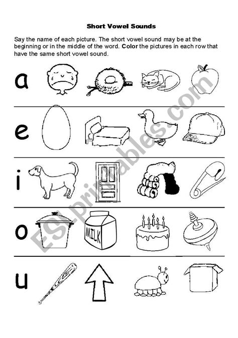 Short Vowel Sounds Worksheets Worksheets For Kindergarten