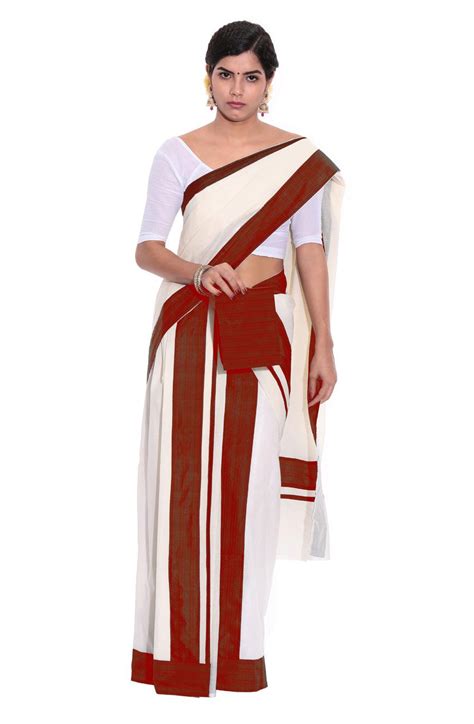 All these kerala sarees with a rich gold border worn mostly by malayalee women can be paired with a variety of blouse designs and patterns for a . Fashionkiosks Kerala Cotton Kasavu Set Mundu with Blouse ...