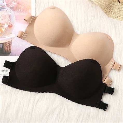 buy women fashion silicone bra seamless wire free strapless bras breathable