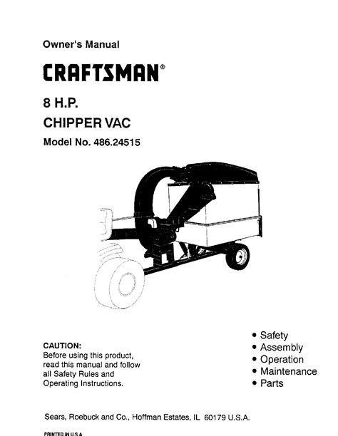 Craftsman 486 24515 Operators Manual