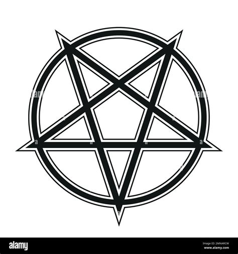 Pentagram Black And White Vector Illustration Of Simple Five Pointed