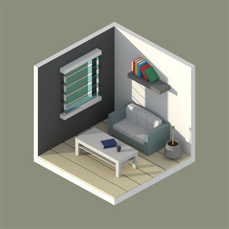 Erin Lim Low Poly Isometric Rooms