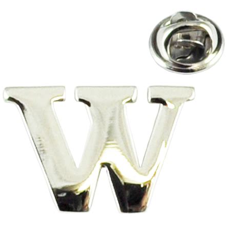 Alphabet Letter W Lapel Pin Badge From Ties Planet Uk
