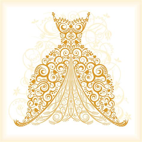 gold dress illustrations royalty  vector graphics clip art istock