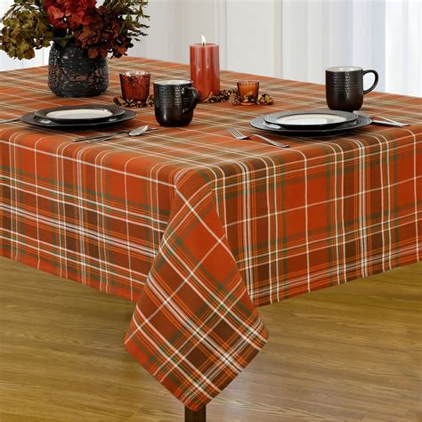 Elrene Home Fashions Loden Plaid Cotton Tablecloth For Fallharvest