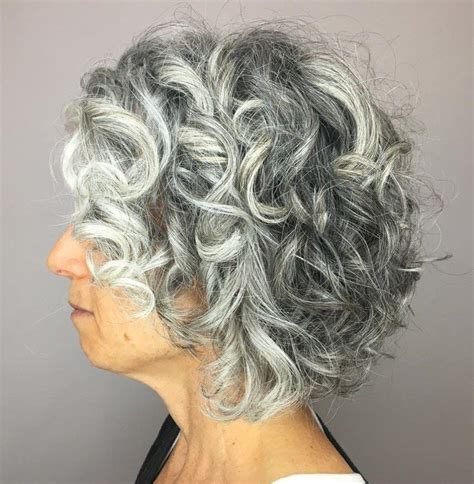 Short Haircuts For Wavy Gray Hair Short Curly Gray Hair For Women Over 50 Short Curly