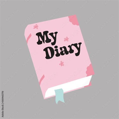 My Dear Diary Cartoon Vector Illustration Isolated Stock Vector Adobe
