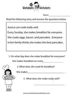 It is important for students to begin reading as early as possible. 14 Best Images of Comprehension Questions Worksheets ...