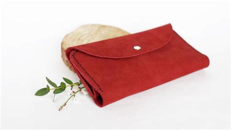 Dark Red Wallet Leather Wallet Womens Wallet Wallets For Women