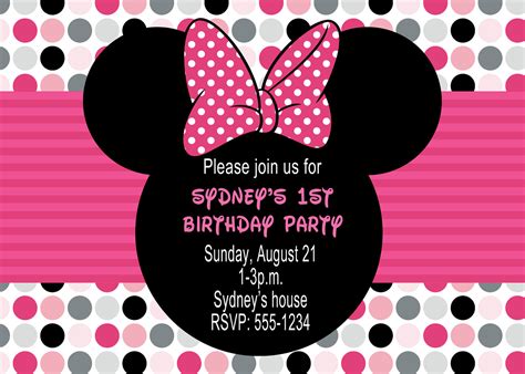 Minnie Mouse Birthday Party Invitations | DREVIO