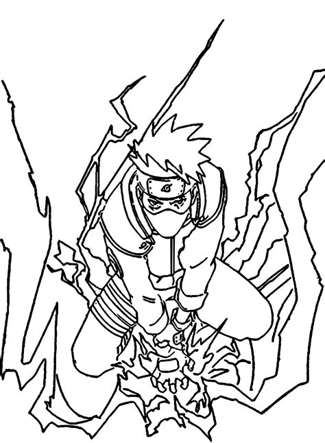 Hatake Kakashi From Naruto Coloring Page Free Printable Coloring Pages