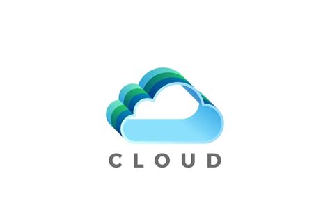 Cloud Computing Logo Design Datenspeicher Netzwerktechnologie Logo