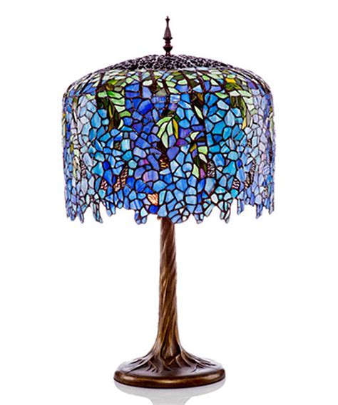 This Blue Stained Glass Grand Wisteria Table Lamp By River Of Goods Is