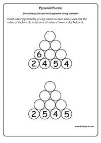 Our free math worksheets for grade 1 kids give you a peek into what's in store! Grade 1 Math Pyramid Puzzle Worksheets,Activity Sheets For ...