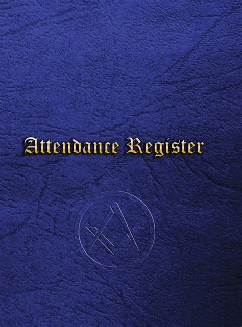 Masonic Attendance Register Craft Signature Book Hardcover