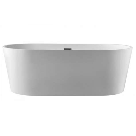 Front View Mia 53 Inch Acrylic Double Ended Freestanding Tub No