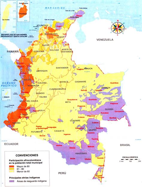 Mapa De Colombia Ubicación De Las Comunidades Indígenas Y