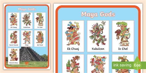 Maya Gods Vocabulary Poster Hecho Por Educadores Twinkl