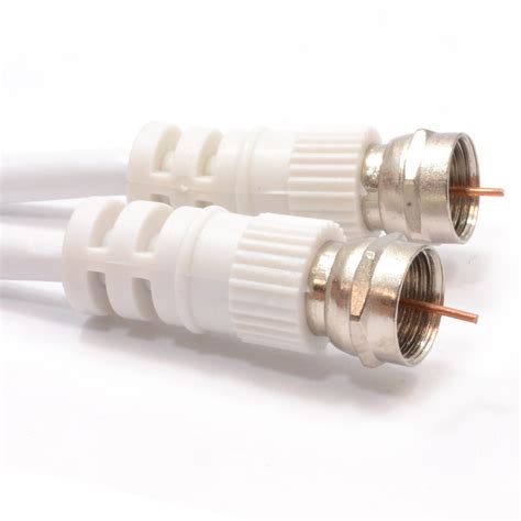 Kenable Satellite F Connector Plug To Plug 75 Ohm Rg59 Cable White