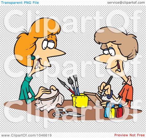 Royalty Free Rf Clip Art Illustration Of Cartoon Women Doing Crafts