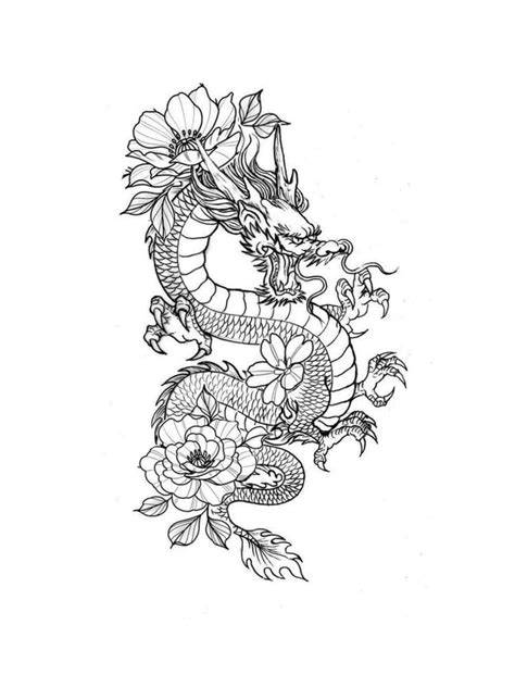Dragon Tattoo Stencil Dragon Tattoo Sketch Red Dragon Tattoo Chinese