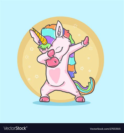 Cute Unicorn Cool Dance Royalty Free Vector Image