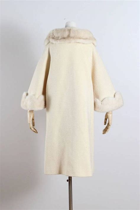 Vintage 1950s Youthcraft Ivory Wool Mink Fur Swing Coat At 1stdibs