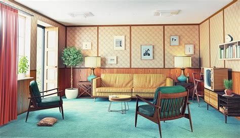 1970s Furniture Design Retro Vintage Living Room Design Nonagon