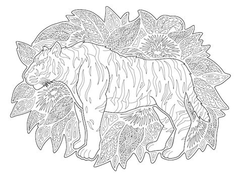 Belle Illustration Vectorielle De Jungle Linéaire Monochrome Pour La