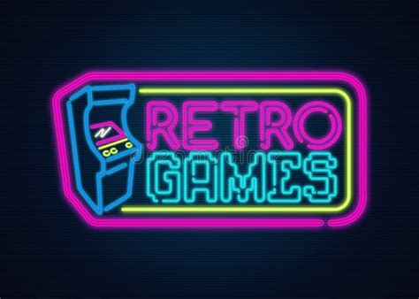 Retro Games Neon Sign Stock Image Image Of Decoration